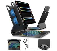 typecase Edge+ - Funda con teclado para iPad Pro 2024 de 13 pulgadas (M4), funda protectora desmontable ultrafina, modos de retrato y escritura, trackpad integrado, retroiluminación de 11 colores