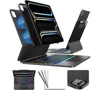 typecase Edge+ - Funda con teclado para iPad Pro 2024 de 13 pulgadas (M4), funda protectora desmontable ultrafina, modos de retrato y escritura, trackpad integrado, retroiluminación de 11 colores