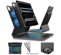 typecase Funda con teclado Edge para iPad Pro 2024 de 13 pulgadas (M4), funda protectora desmontable ultrafina, modos de retrato y escritura, trackpad integrado, retroiluminación de 11 colores