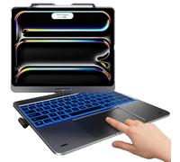 typecase - Funda táctil con teclado para iPad Pro de 13 pulgadas (M4, 2024), iPad Air de 13 pulgadas (M2, 2024) y iPad Pro 12.9 (6ª/5ª/4ª/3ª generación), trackpad, giratorio de 360°, retroiluminación