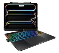 typecase Funda táctil con teclado para iPad Pro de 13 pulgadas (M4, 2024), iPad Air de 13 pulgadas (M3, 2025/M2, 2024) y iPad Pro 12.9 (6ª/5ª/4ª/3ª generación), Trackpad, rotación de 360°