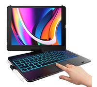 typecase Funda Touch para iPad de 9ª generación con teclado (10.2 pulgadas, 2021), trackpad multitáctil, retroiluminación de 10 colores, rotación de 360°, delgada y ligera para 8ª generación (2020),