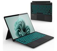 typecase Surface Pro 9 - Teclado compatible con Microsoft Surface Pro 10 9 8 X, teclado inalámbrico Bluetooth de 13 pulgadas con retroiluminación de 11 colores y soporte para bolígrafo, color negro