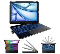 typecase Touch iPad Pro 11 inch Case with Keyboard (11", 2021) - Multi-Touch Trackpad & 10 Colors Backlight & 360° Rotatable - Thin & Light for iPad Pro 11 & iPad Air 5th & 4th Gen & Pencil - Black