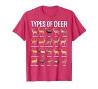 Types of Deer Hunting Methods and Tips Camiseta, Hombre, Rojo Jaspeado, 3XL