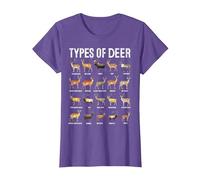 Types of Deer Hunting Methods and Tips Camiseta, Mujer, Morado Jaspeado, XS