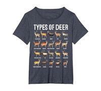 Types of Deer Hunting Methods and Tips Camiseta, Mujer Tallas Grandes, Azul Jaspeado, 1XL Grande