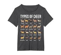 Types of Deer Hunting Methods and Tips Camiseta, Mujer Tallas Grandes, Jaspeado Oscuro, 1XL Grande