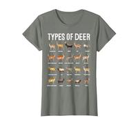 Types of Deer Hunting Methods and Tips Camiseta, Mujer, Verde Militar Jaspeado, 3XL