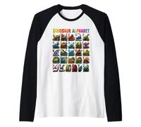 Types of Dinosaurs Alphabet ABC A-Z Dino Lover Kids Boys Camiseta Manga Raglan