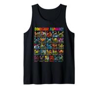 Types of Dinosaurs Alphabet ABC A-Z Dino Lover Kids Boys Camiseta sin Mangas