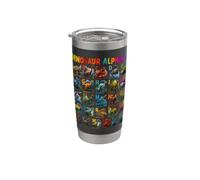 Types of Dinosaurs Alphabet ABC A-Z Dino Lover Kids Boys Vaso térmico de acero inoxidable de doble pared