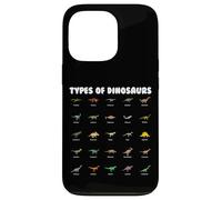 Types of Dinosaurs Cute Cartoon Dino Design Carcasa para iPhone 13 Pro
