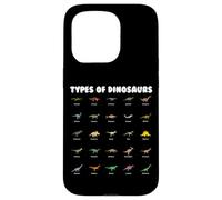 Types of Dinosaurs Cute Cartoon Dino Design Carcasa para iPhone 15 Pro