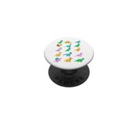 Types of Dinosaurs Dinosaurios Bonitos Pastel Cartoon PopSockets PopGrip Adhesivo