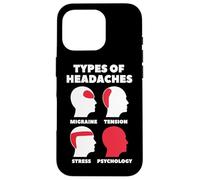Types of Headaches Tipos De Dolores De Cabeza Psicología Carcasa para iPhone 16 Pro