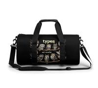 Types of Owls Owl Lover - Divertida bolsa de gimnasio grande, ligera, bolsa de viaje, Estilo:, 17.7in/9in/9in