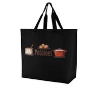 Types Of Potato - Bolsa de hombro para mujer, reutilizable, ligera, bolsa de almacenamiento de viaje