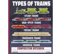 Types of Trains Composition Notebook: Wide Ruled Paper for Kids and Toddler Boys | Fun Locomotive Educational Journal Featuring Steam, High-Speed, and Freight Trains