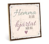 TypeStoff HS-00527-SV - Placa de madera con texto en alemán "Zheihause Ist DA, wo SICH DAS HERZ WOHLHLT - En aspecto vintage con cita como regalo y decoración