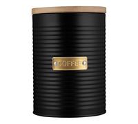 TYPHOON Café OTTO collection, negro, recipiente de almacenamiento de 1,4 litros, acero, madera de bambú, silicona