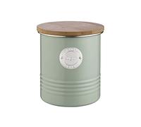 Typhoon LIVING Colección Azucarero con Tapa | Verde Pastel | 1 L Caja de Almacenamiento Cocina para Azúcar | Contenedor de Azúcar de Acero | Tarro de Almacenamiento Hermético de Bambú