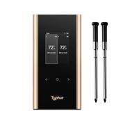 Typhur Termómetro WiFi Sync Gold para carne – 2 sondas delgadas, 6 sensores, señal 10x más fuerte