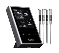Typhur Sync - Termómetro inalámbrico para carne, 4 sondas, 6 sensores, pantalla LCD, WiFi y Bluetooth 5.3, estabilidad y rango mejorados, IPX8 impermeable, para barbacoa, parrilla, ahumador, horno