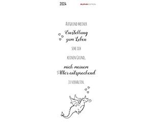 Typo 2024 - Calendario de marcapáginas 5,5 x 16,5 cm - Calendario de refranes - blanco y negro - Ayuda a la lectura Alpha Edition