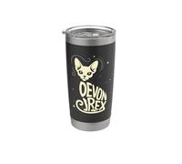 Typography Art Devon Rex Pixie Cats Vaso térmico de acero inoxidable de doble pared