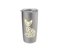 Typography Art Devon Rex Pixie Cats Vaso térmico de acero inoxidable de doble pared