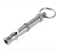 TypoGrove Silbato para perros para dejar de ladrar, silbato plateado ajustable para entrenamiento de mascotas, control de sonido, silbatos de ladridos de cachorros de acero inoxidable con llavero
