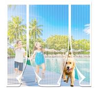 TYPYMY Mosquitera Puerta Magnetica,300x230cm Mosquitera Ventana Magnetica, Cierre Automático, sin Taladrar,Cortina de Malla con Imanes,Mantiene el Aire Fresco,para Balcón, Cocina, Dormitorio,Blanco