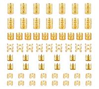 TYQOUR 120 Piezas de Oro Joyas Piratas para el Pelo, Anillos Ajustables para el Pelo, Festival Dorado para Trenzas, Accesorios Piratas, Locs Dreadlocks para Hombres, Mujeres, Niñas y Niños