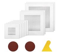 Tyqour 13 piezas parches de reparación de pared autoadhesivos, 10/15/20 cm de aluminio para reparación de paneles de yeso, red de fibra galvanizada de 2/4/6 pulgadas para cubrir agujeros de taladro y