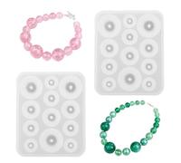 Tyqour 2 moldes de silicona con forma de bola de bolas con agujero de silicona para pulseras colgantes y collares