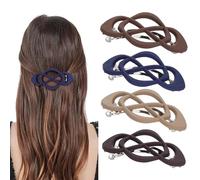 Tyqour 4 pinzas francesas para el pelo para mujer, pelo fino, grande, automático, juego de pinzas clásicas, pinzas para el pelo retro, pinzas para el pelo para mujer, estilo vintage, automático, juego