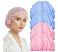 Tyqour 4 redes de malla para el cabello para dormir, gorros de dormir para mujer, gorros de dormir para mujeres, gorros de dormir para mujeres, gorros de dormir elásticos coloridos para secar el