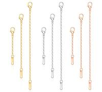 Tyqour 9 extensiones de collar para mujer de acero inoxidable, extensión de cadena de pulsera, extensión de cadena, cadena de extensión de plata y oro, para mujer