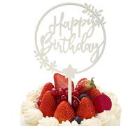 Tyqour Happy Birthday - Decoración para tartas de madera, decoración para tartas de cumpleaños, decoración para tartas, decoración para niños, niñas, mujeres, hombres, niños y adultos, tamaño 27 x 17