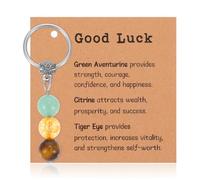 Tyqour Llaveros inspiradores de cristal natural para la buena suerte, regalo de Navidad para mujeres, dijes de bolsa de buena suerte, compañeros de trabajo, despedida, despedida, nuevo trabajo, mejor