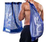 TYR Alliance Mesh Equipment Bag - Swim Gear Backpack for Pool, Gym & Training Bolsa de Red para Equipo de natación, Unisex Adulto, Azul/Royal, 75L