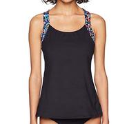 TYR Carnivale Lola Tank Natación Top de la Mujer, Mujer, Color Black/Multicolor, tamaño Large