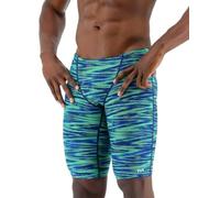 TYR Durafast Elite Athletic Jammer Swimsuit Bañador para Hombre, Azul/Verde, W36