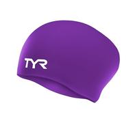 TYR Long Hair Silicón Gorro de Natación, Unisex Adulto, Morado, Talla Única