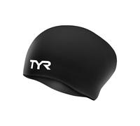 TYR Long Hair Silicón Gorro de Natación, Unisex Adulto, Negro, Talla Única