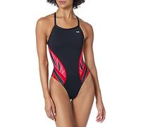 TYR Splice Diamondfit - 1 Pieza Mujer, Color Negro/Rojo, tamaño Large