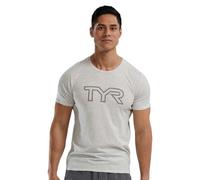 TYR Ultrasoft Lightweight Short Sleeve Big Logo Tech tee Camiseta con Logotipo Tri-LG-UX, Fresno Jaspeado, L Unisex Adulto