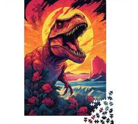 Tyrannosaurus Dinosaur Puzzle de 1000 Piezas Papel para Adultos Paisaje Prehistórico Juego de Puzzle 1000 Piezas Concentración Familiar Regalo 70x50cm/1000pcs