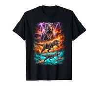 Tyrannosaurus Rayo Fuego Arte Prehistórico Camiseta